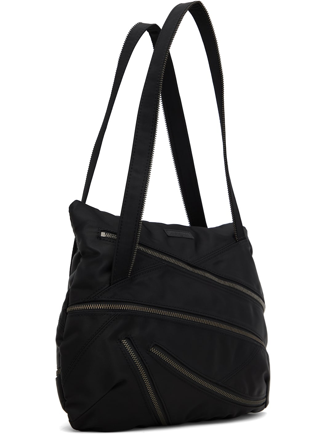 Black Zipper Shoulder Bag - 2