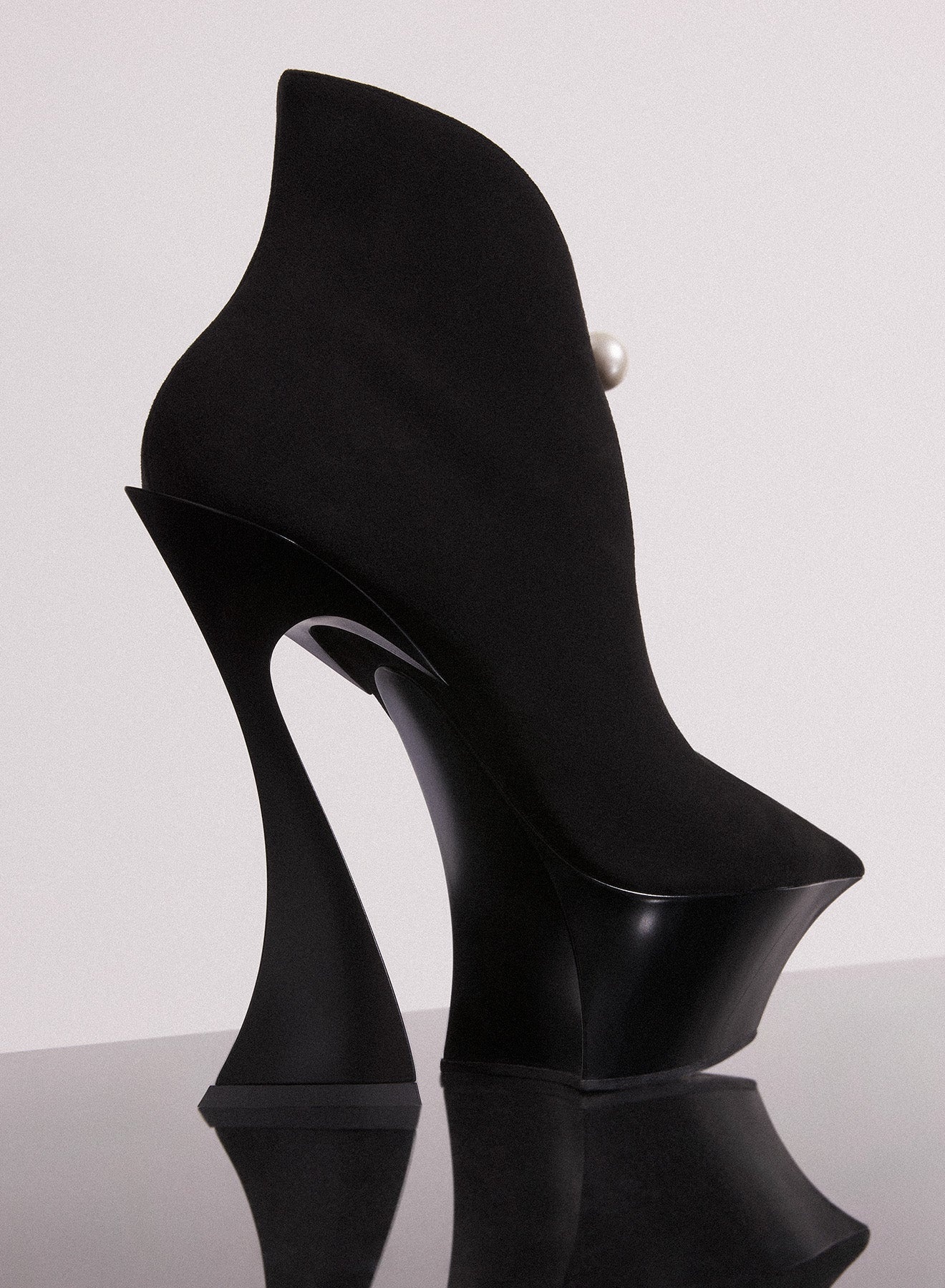 black suede platform fang 95 ankle boots - 3