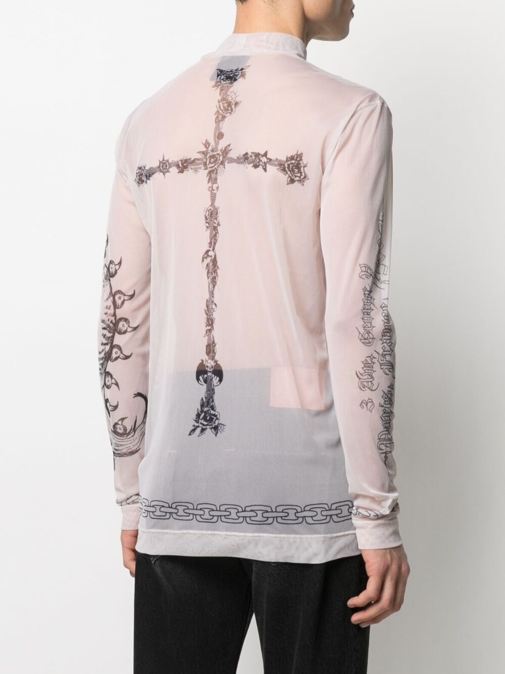 graphic-print high neck T-shirt - 4
