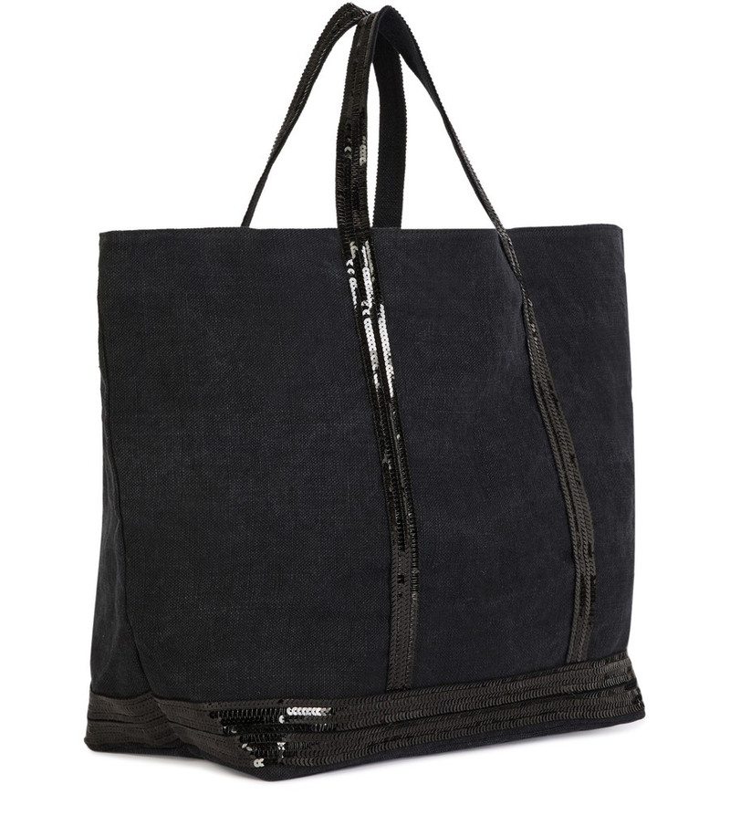 Vanessa Bruno Linen and Sequins XL Cabas Tote outlook