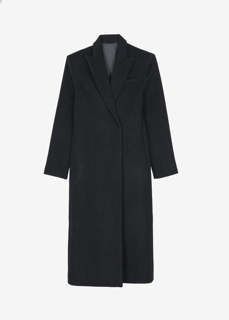 Melva Long Coat - Charcoal 1