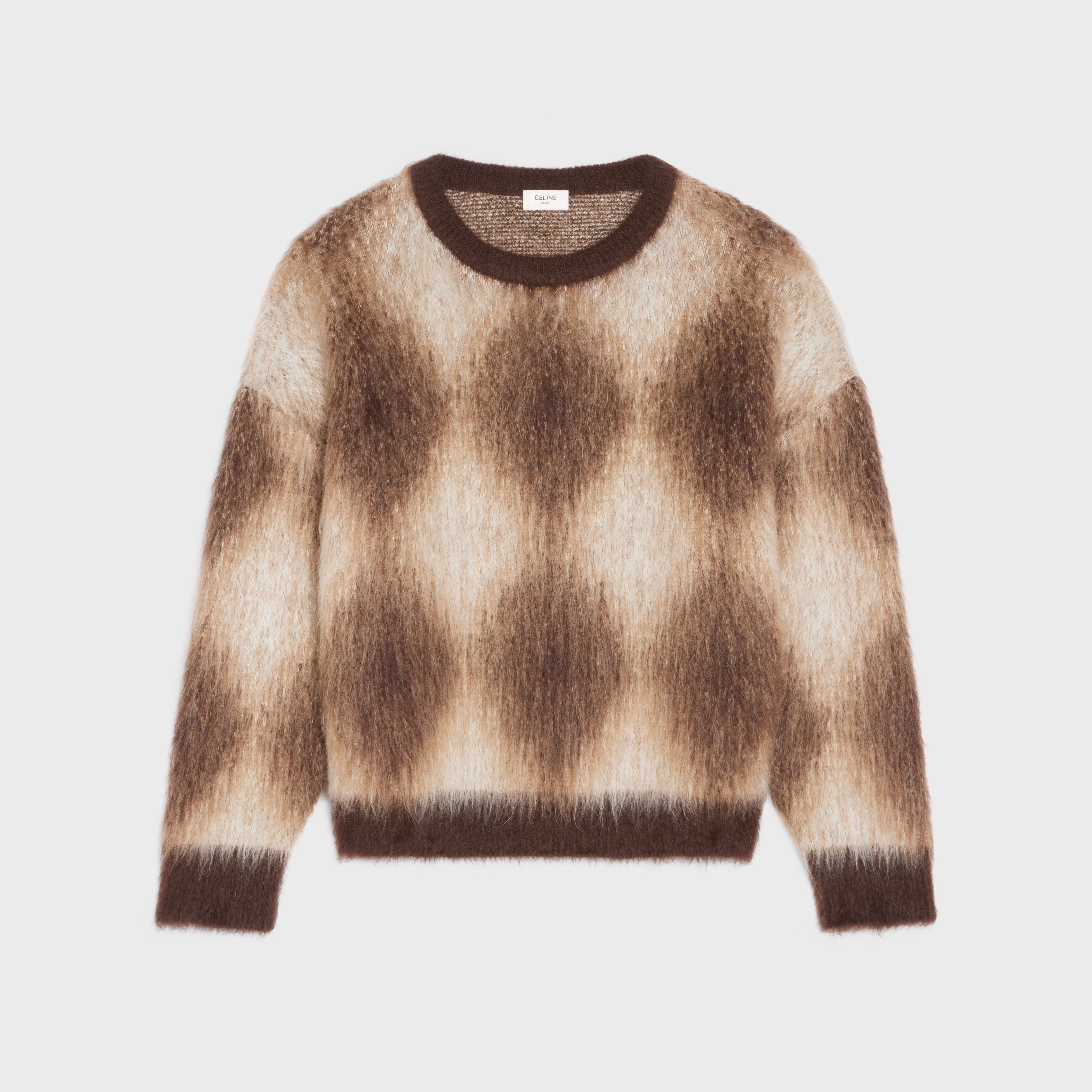 CROPPED BOXY SWEATER IN BRUSHED MOHAIR - 1