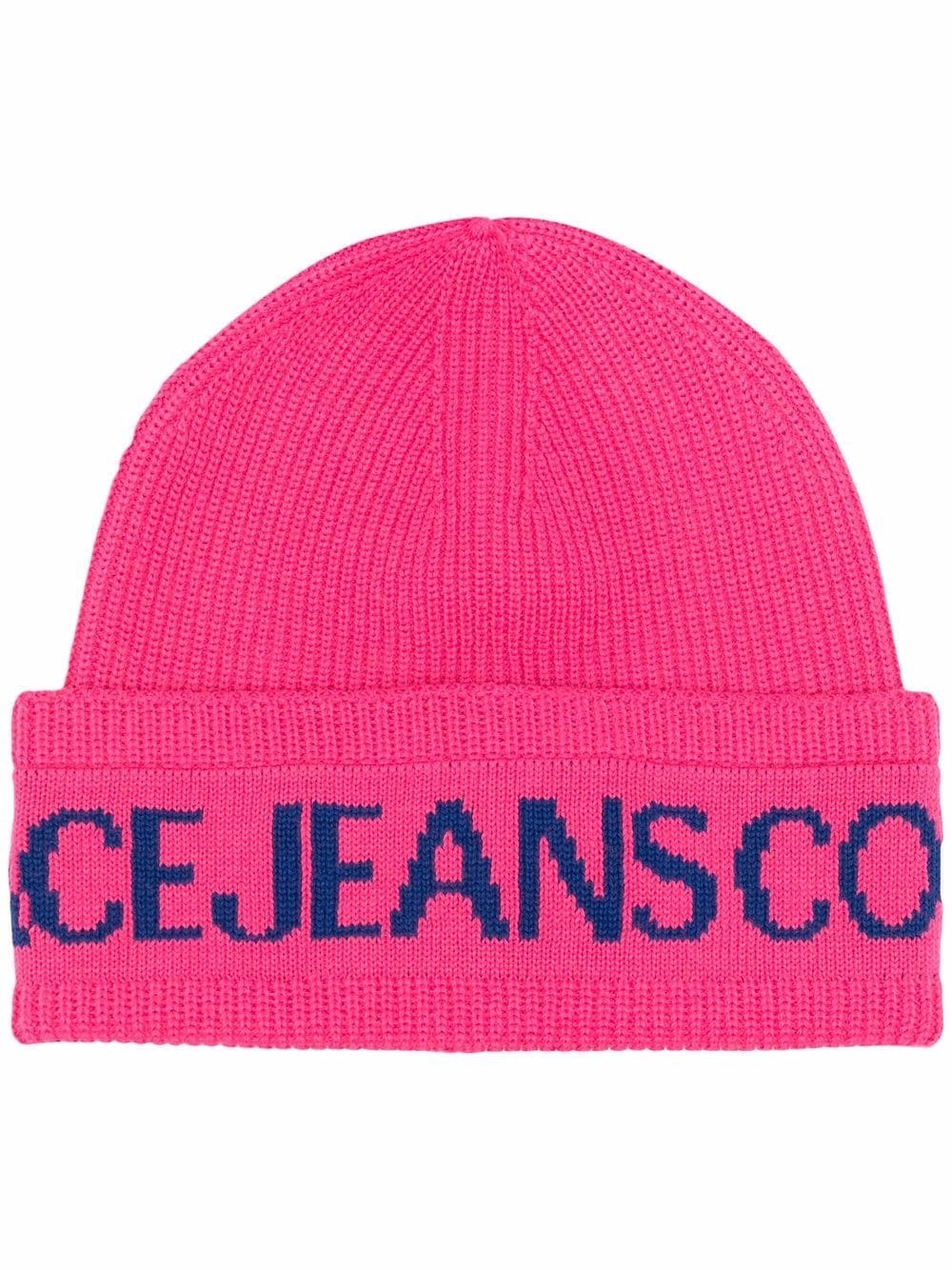 logo-print knitted beanie - 1