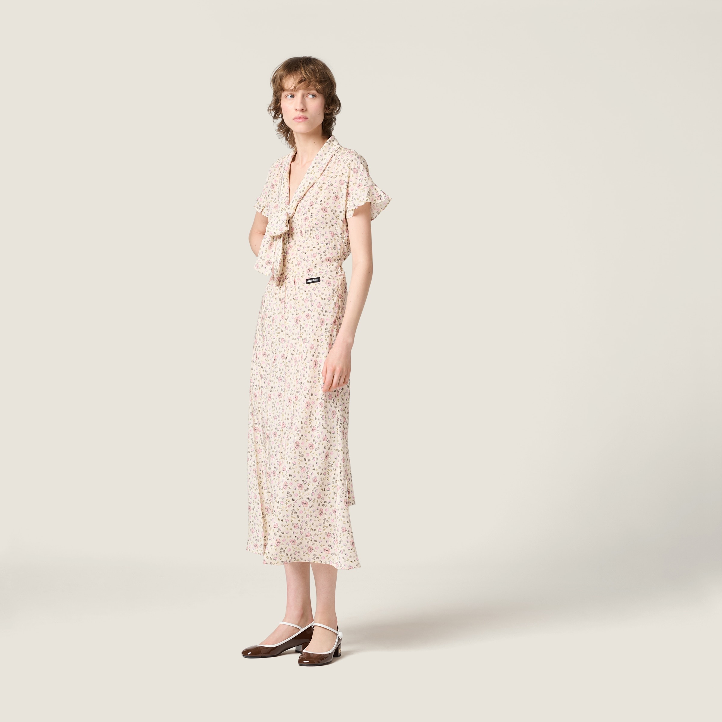 Long crêpe de Chine dress - 2