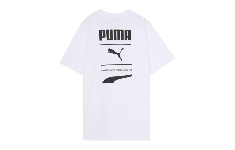 PUMA PUMA Recheck Pack Graphic Tee Logo Printing Short Sleeve White 598939-02 outlook