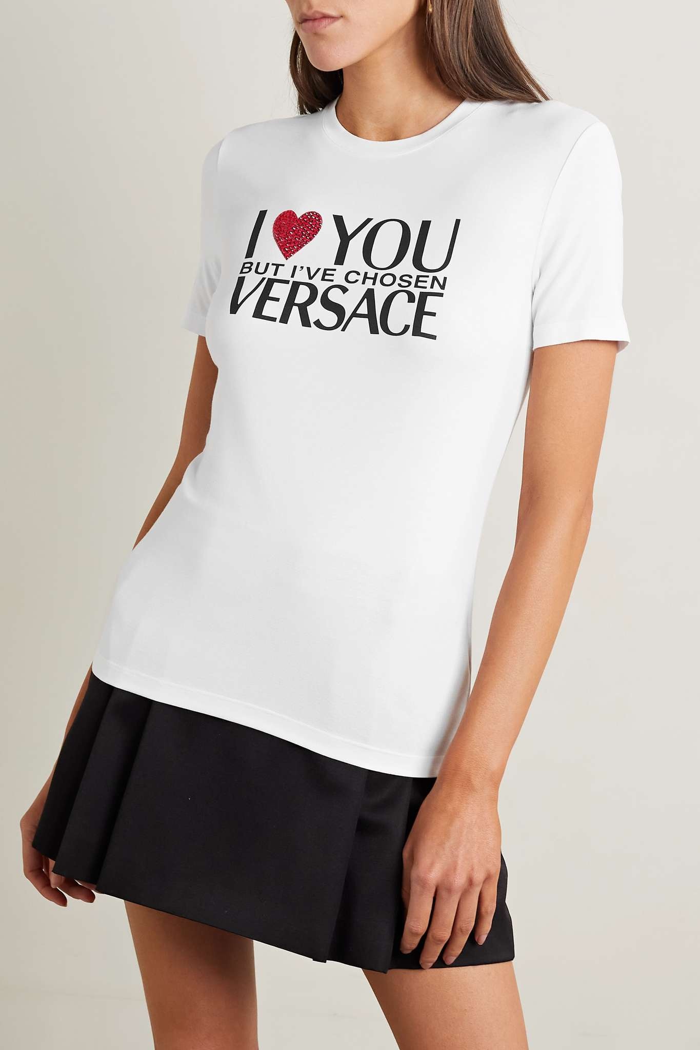 Embellished printed stretch-jersey T-shirt - 3