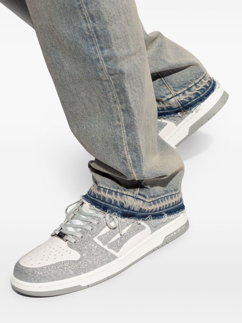 Skel Top glitter panelled sneakers - 5