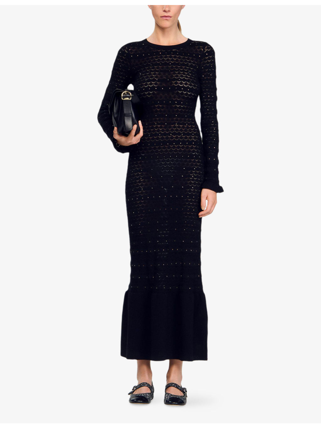 Rhinestone-Embellished Knitted Wool-Blend Maxi Dress - 2