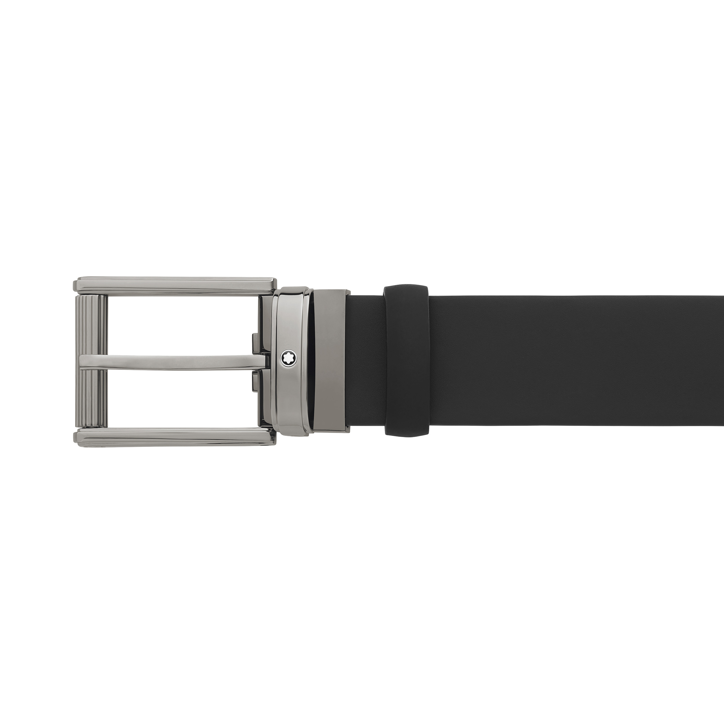 Black 35 mm leather belt - 3