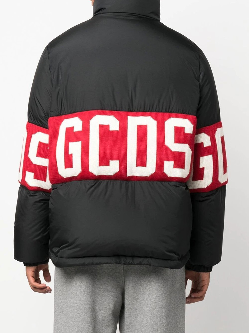 logo-knit padded jacket 4