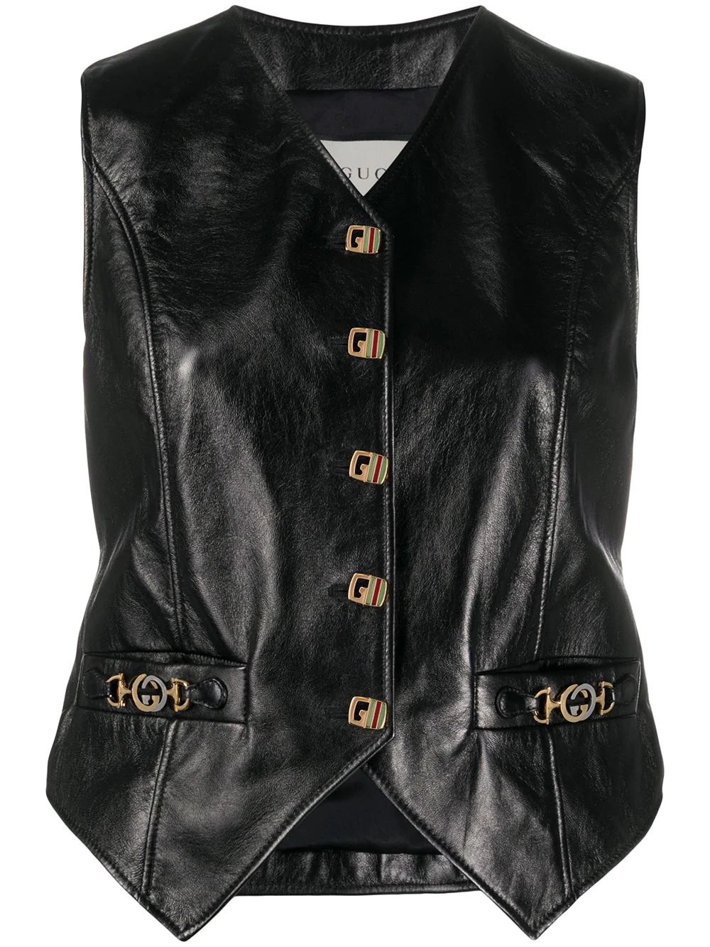 leather Horsebit gilet - 1