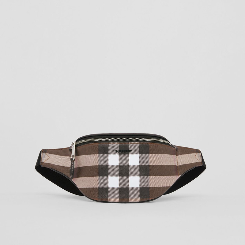Mini Check and Leather Bum Bag 1