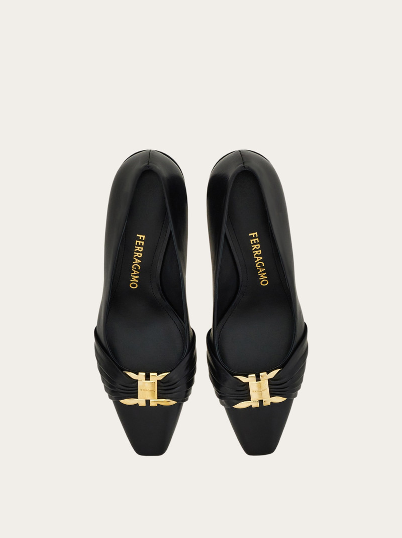 FERRAGAMO Gancini ornament pump with bock heel outlook