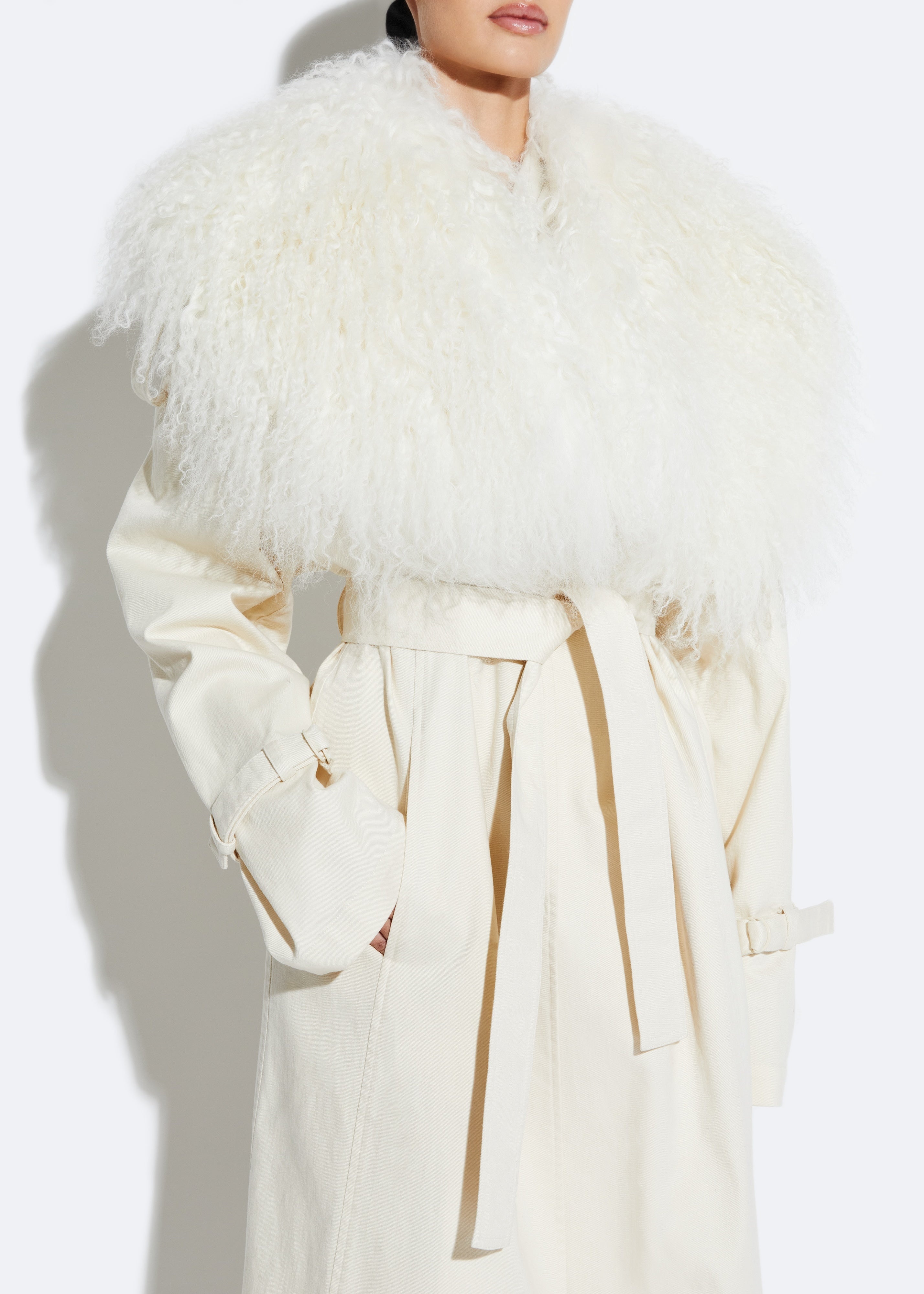 Twill Trench With Shearling - 4