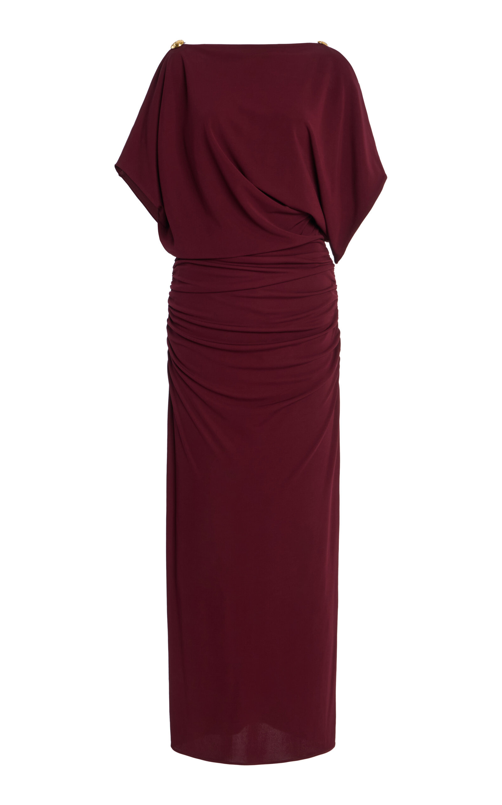 Brina Asymmetric Jersey Midi Dress burgundy - 1
