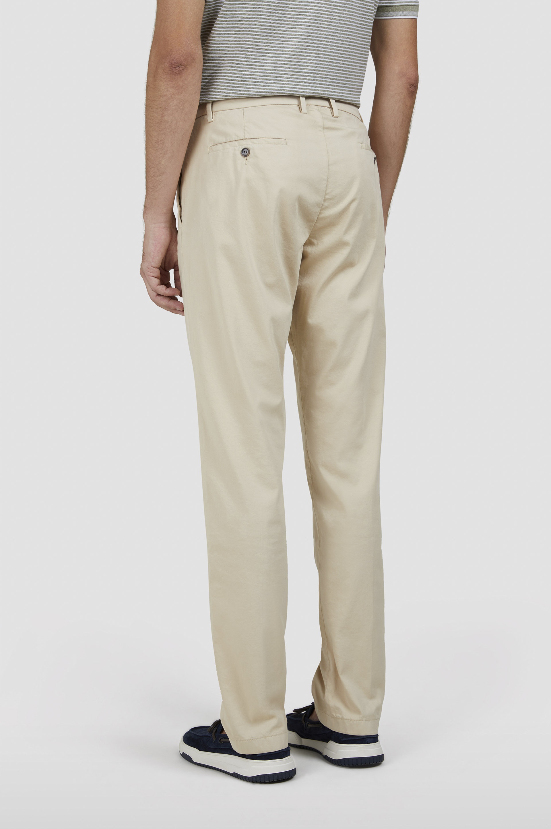 CHINO SILK STRETCH COTTON AND SILK PANTS - 3