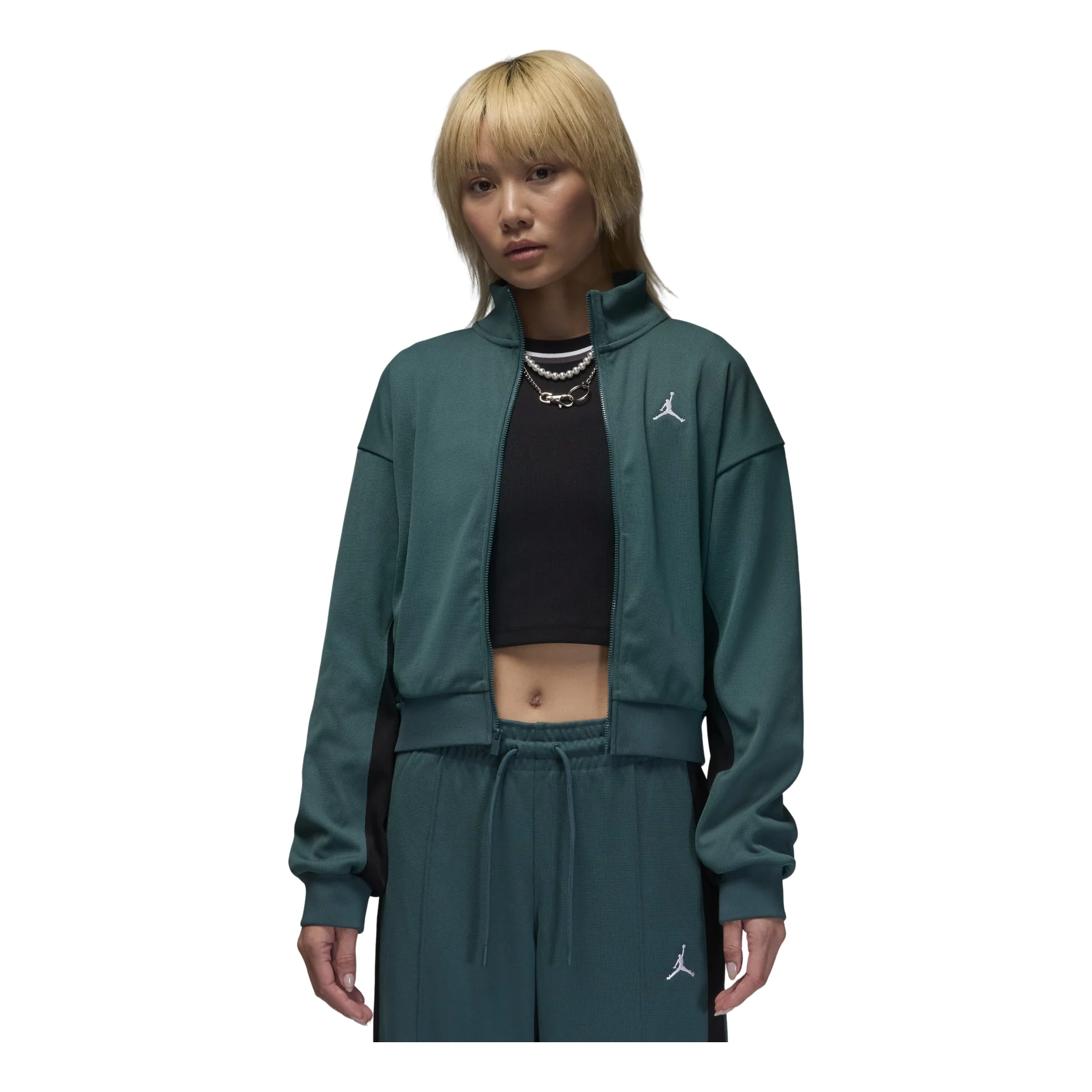 (WMNS) Air Jordan Knit Jacket Asia Sizing 'Dark Green' FV7105-366 - 1