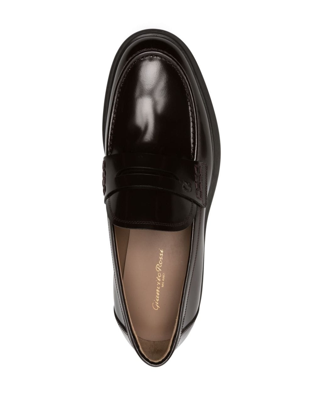 Harris debossed-logo leather loafers - 4