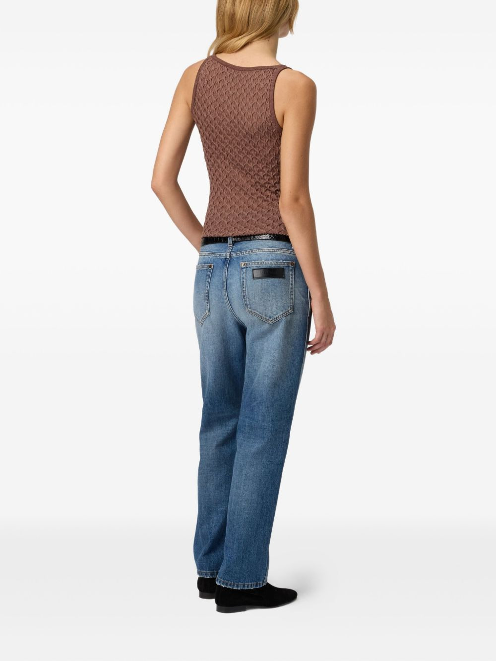 textured sleeveless tank top - 3