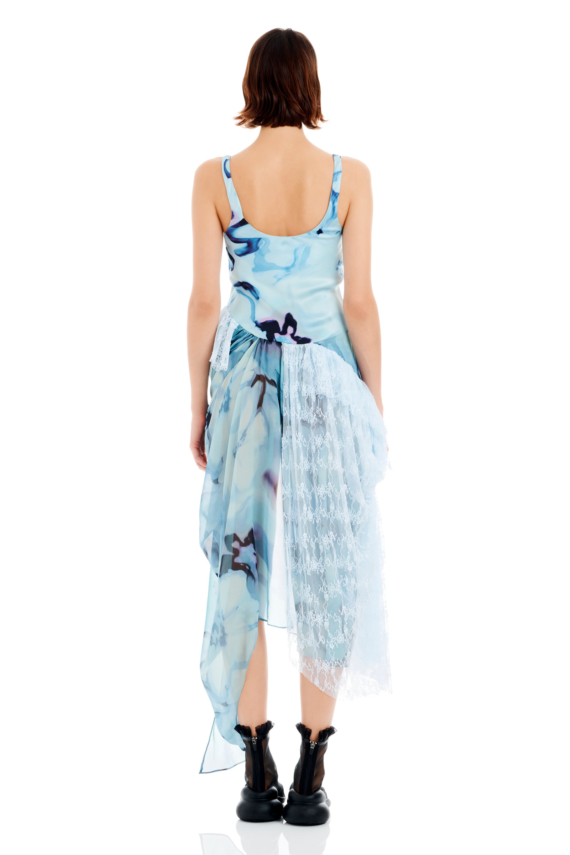 SKY WATERCOLOR FLORAL AMMI FANNY DRESS - 5