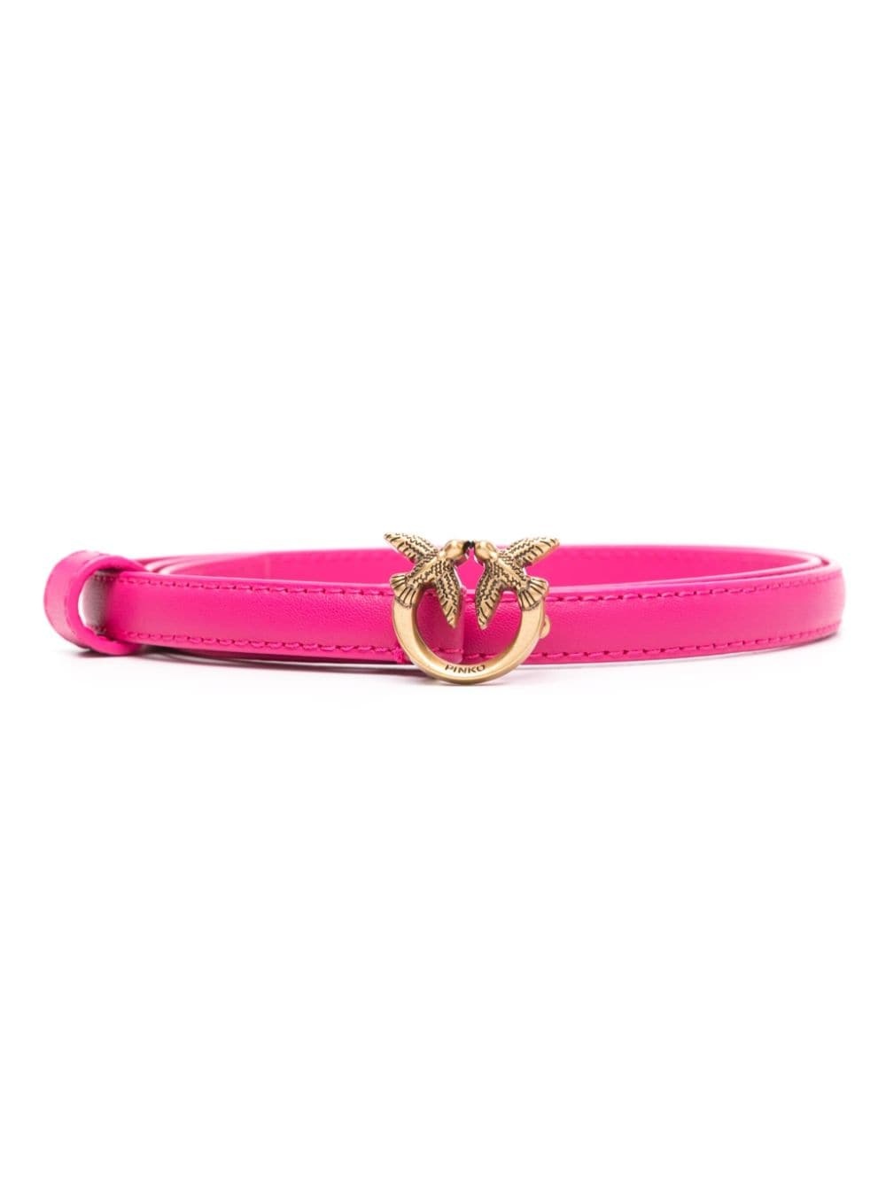 logo-plaque leather belt - 1