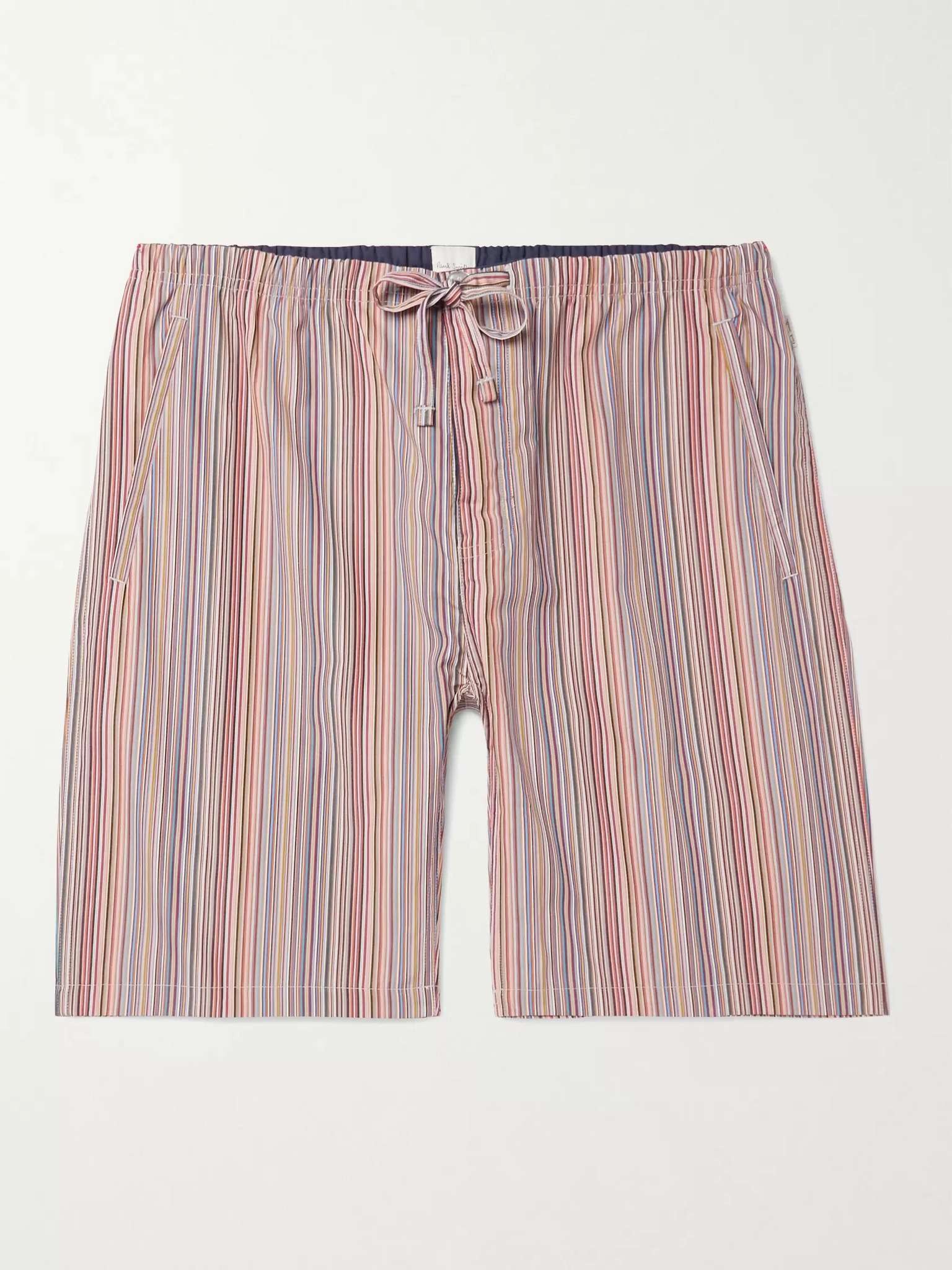 Striped Cotton Drawstring Pyjama Shorts - 1