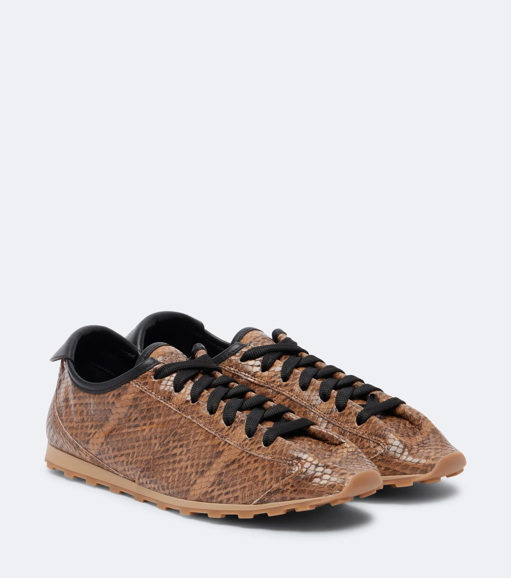 Tennis snake-effect leather sneakers - 1