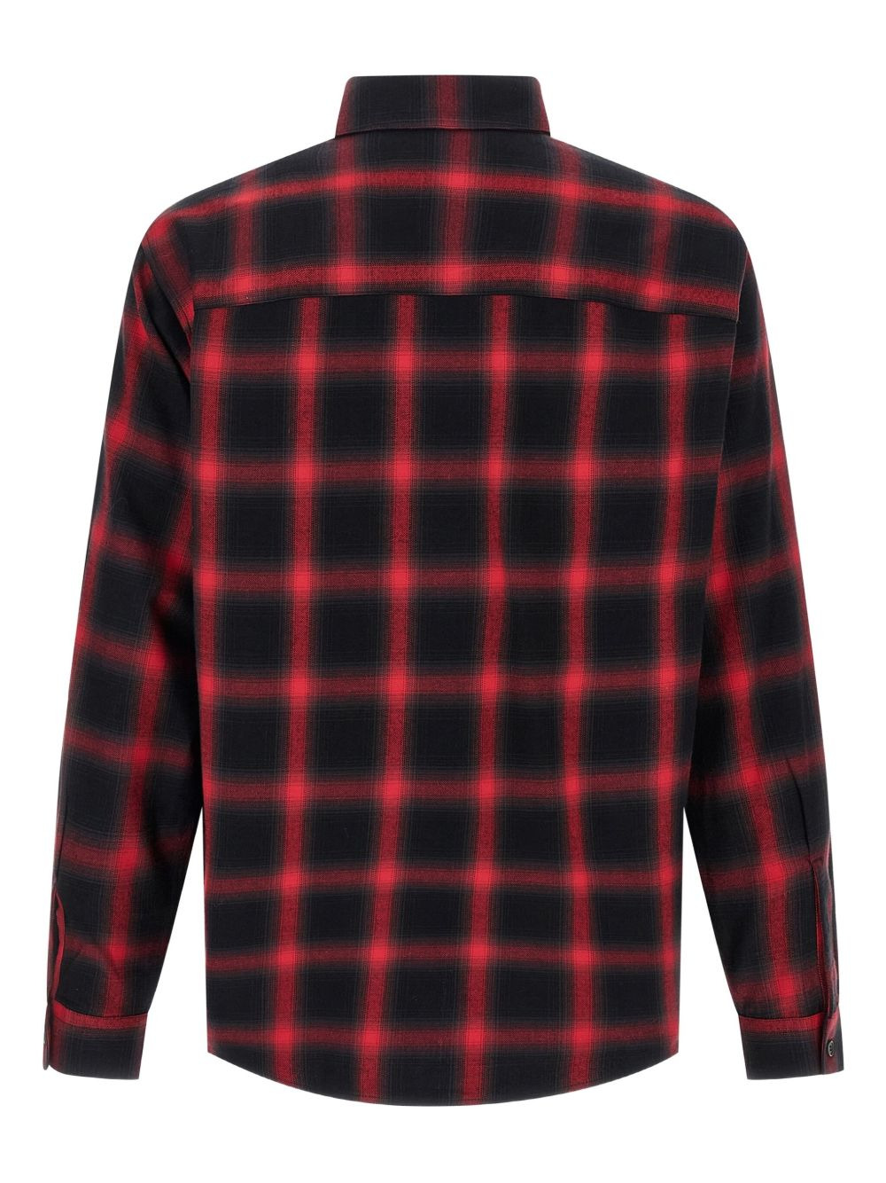 check-pattern logo-embroidered shirt - 2