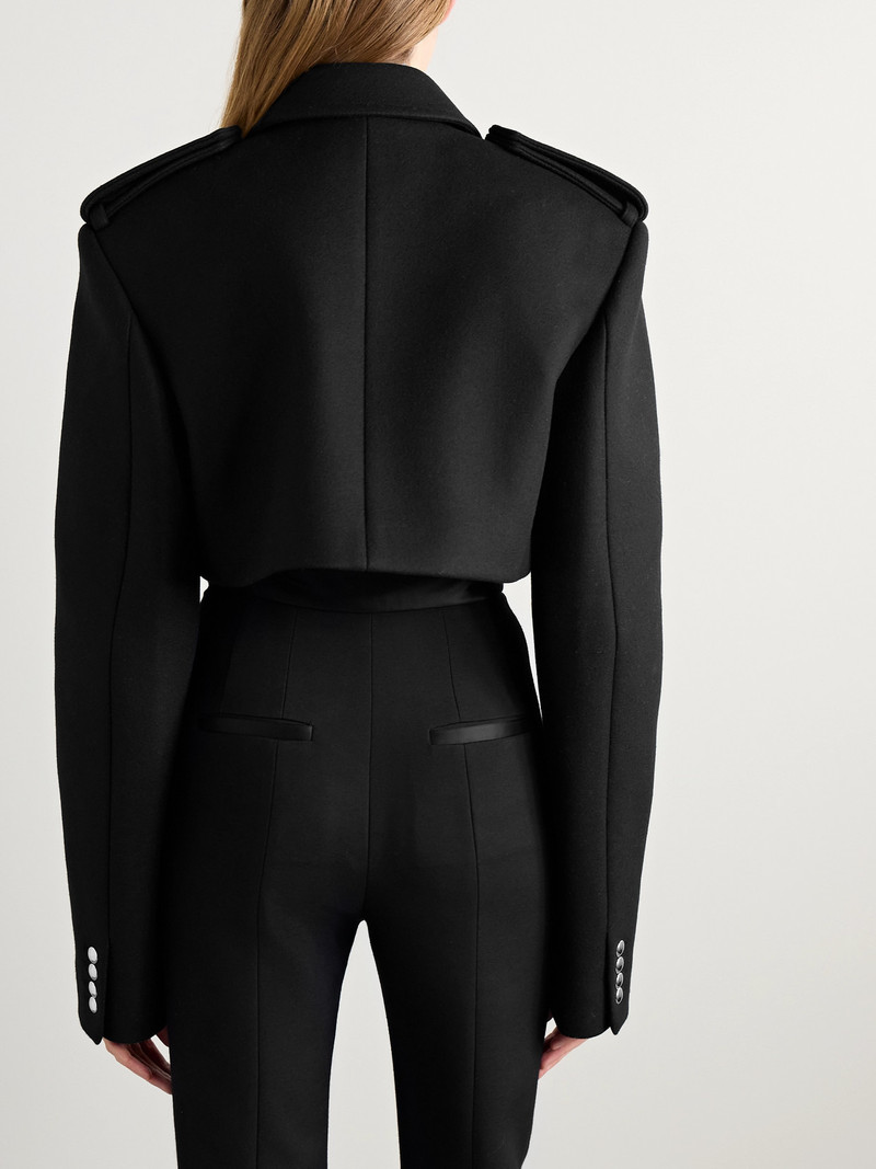 Leara Double-breasted Cropped Wool-blend Felt Jacket 3