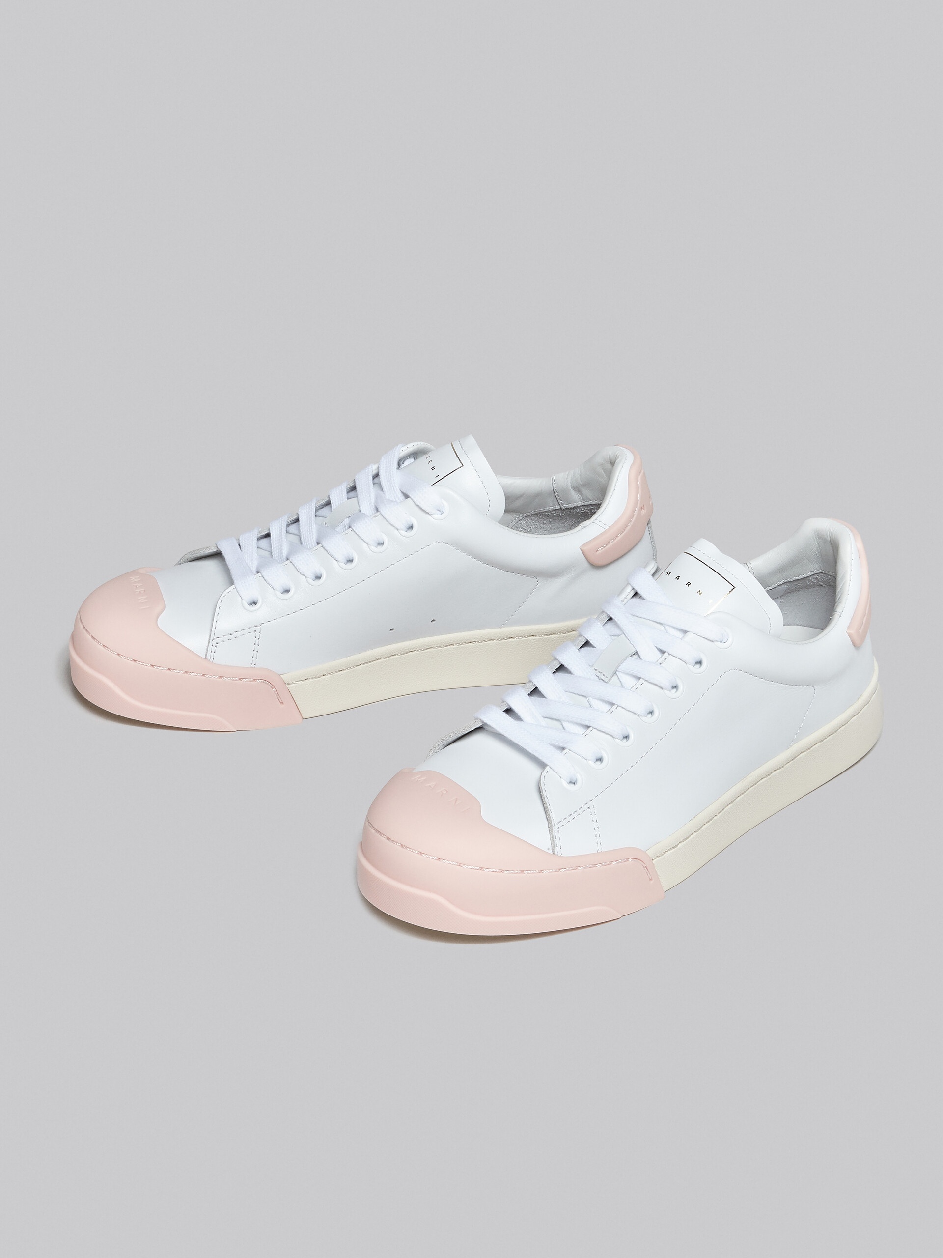 DADA BUMPER SNEAKER IN WHITE AND PINK LEATHER - 5