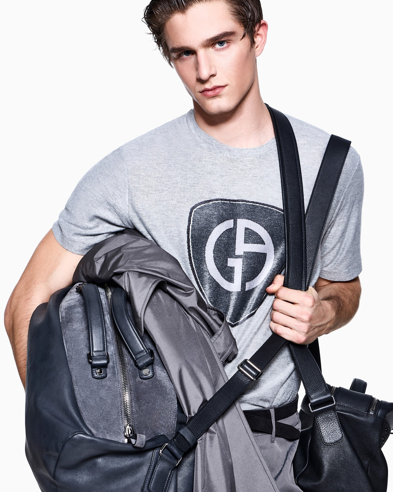 GIORGIO ARMANI VISCOSE AND CASHMERE JERSEY CREW-NECK T-SHIRT outlook