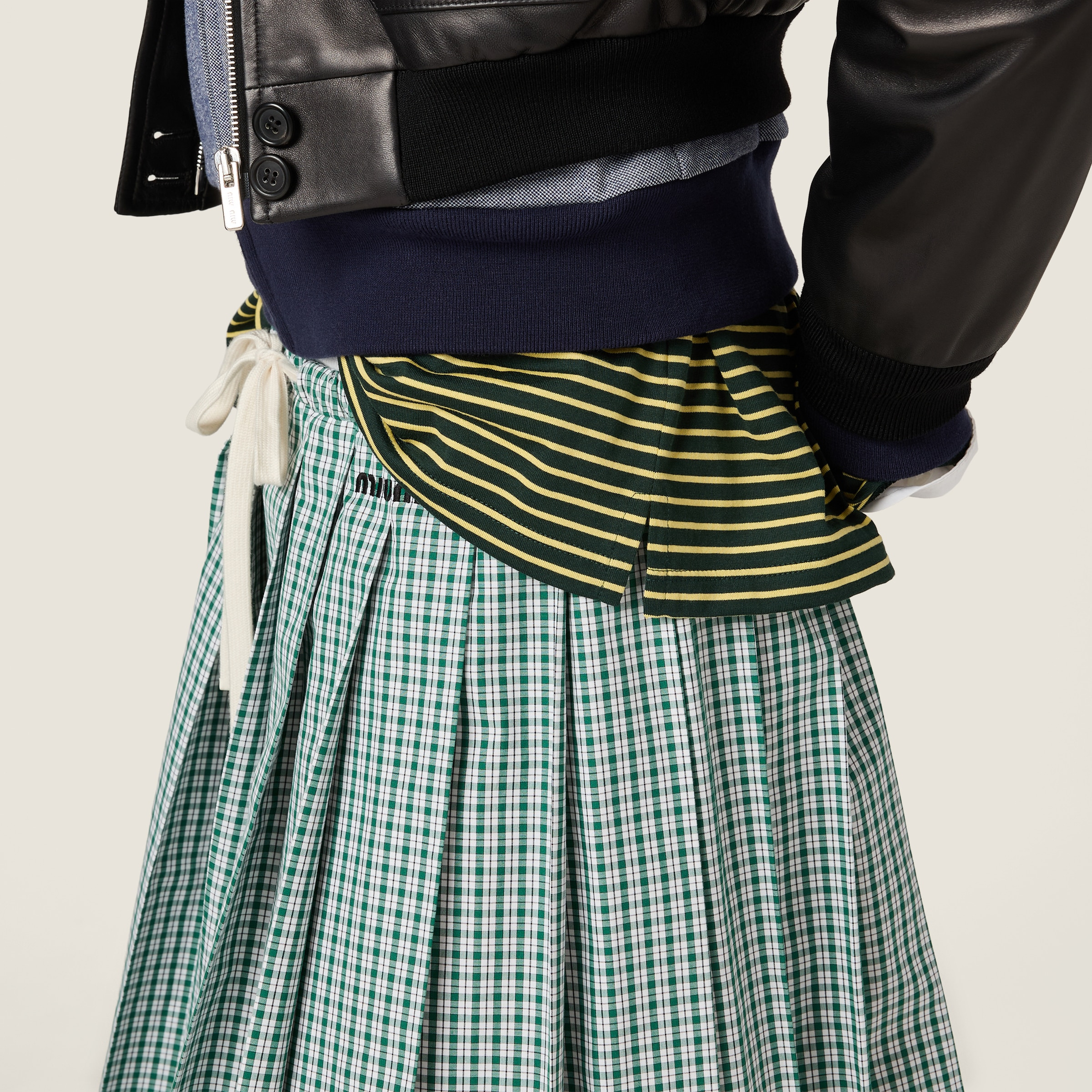 Pleated checked skirt - 5