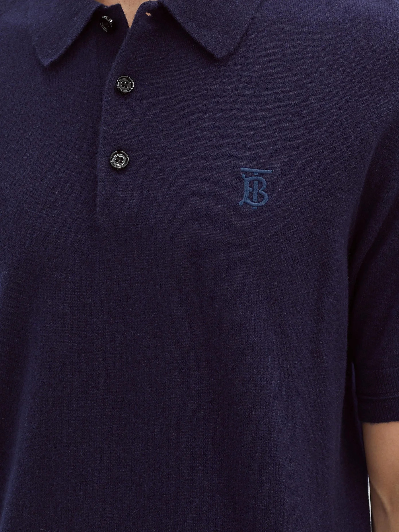 Burnham logo-embroidered cashmere polo shirt - 3