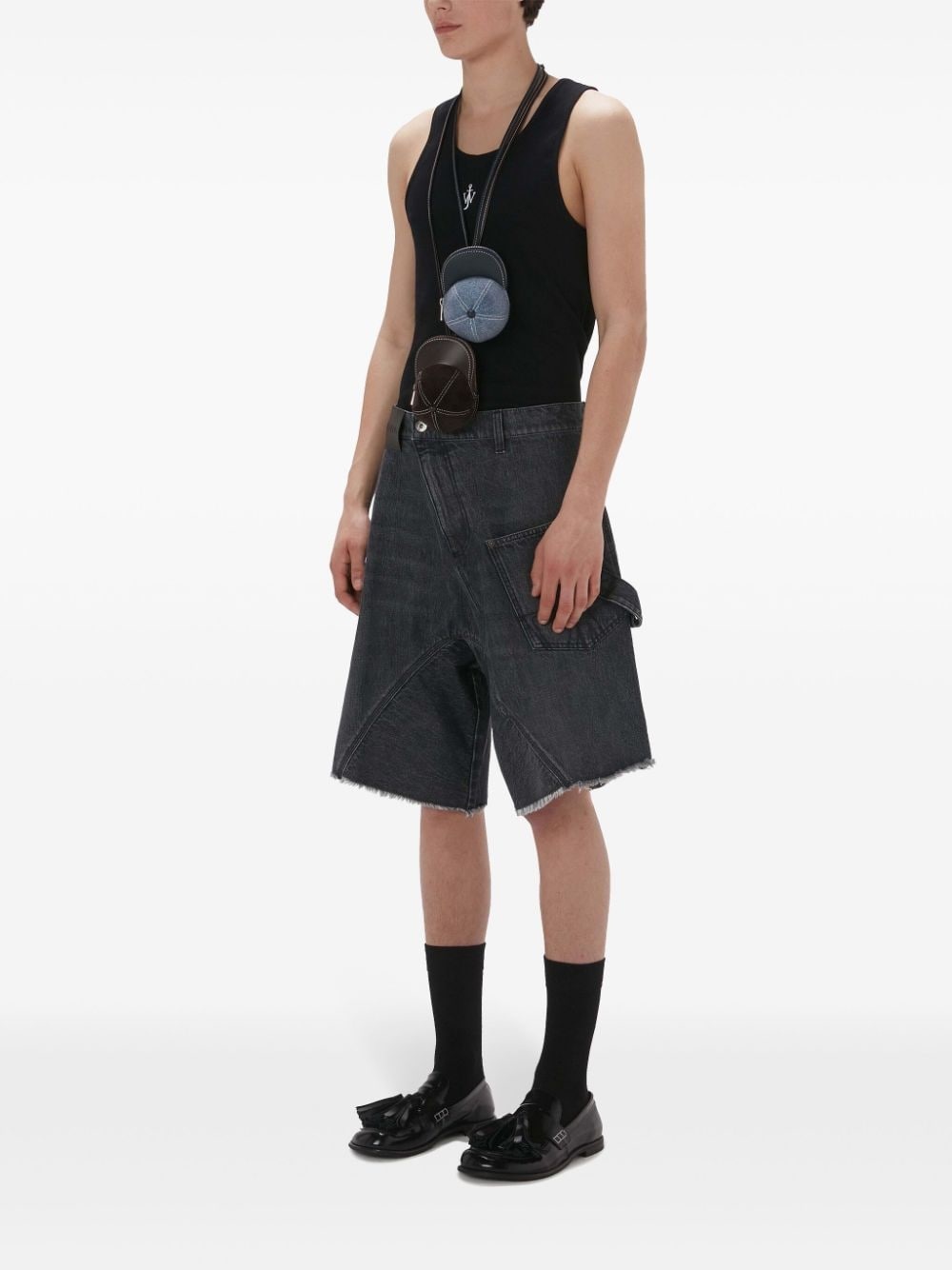 deconstructed denim shorts - 2