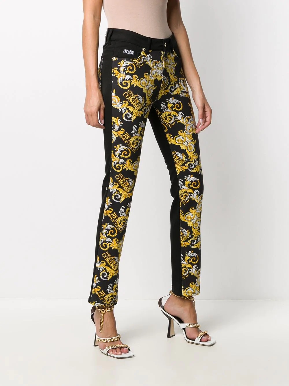 filigree print trousers - 3