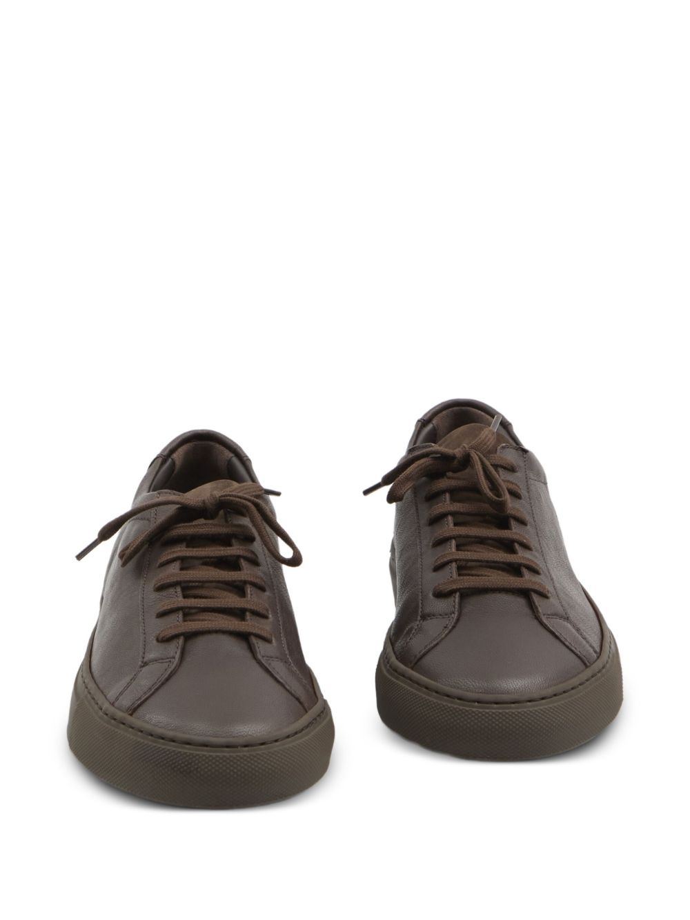 leather lace-up sneakers - 5