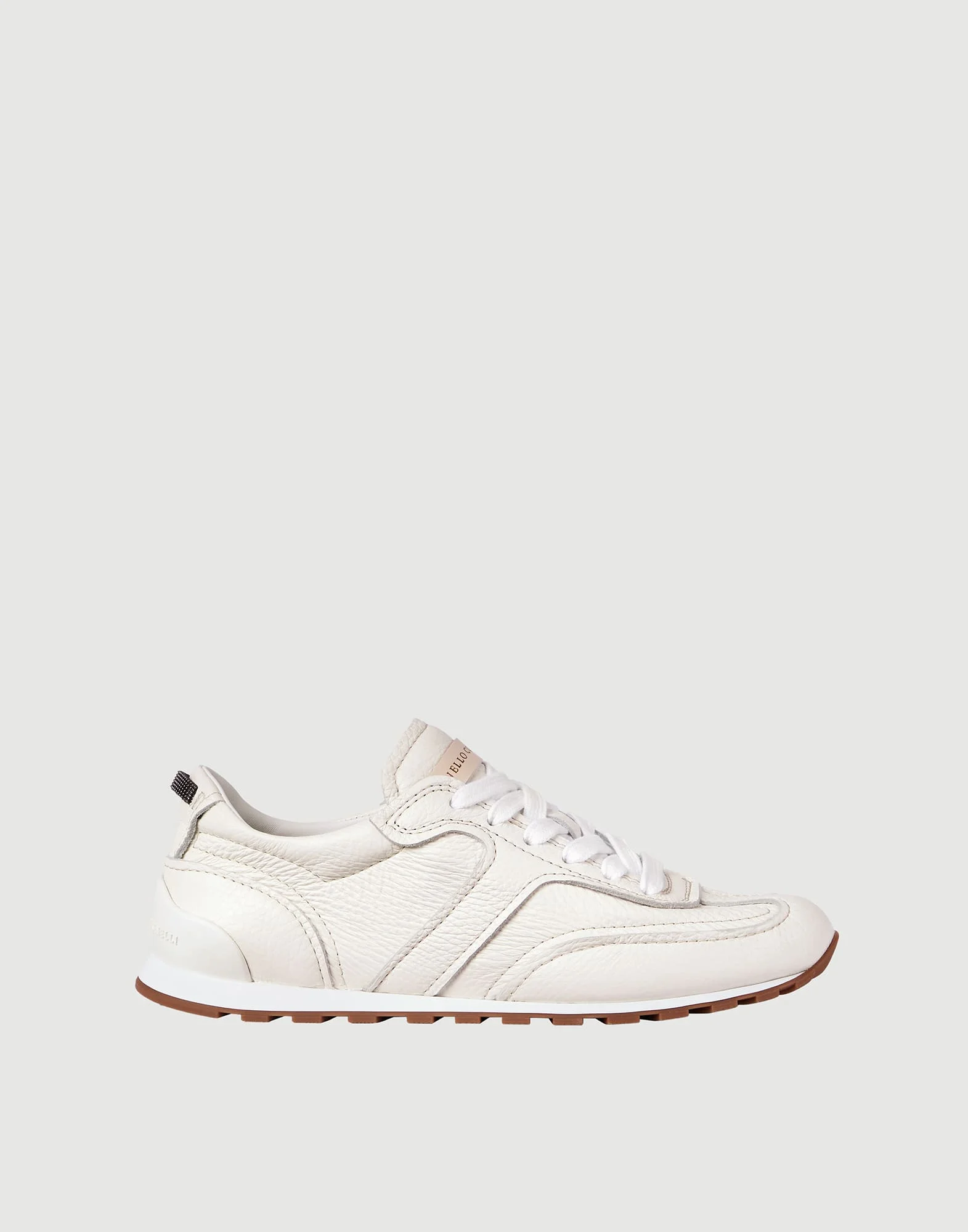 Grained soft leather runners with shiny loops - 1