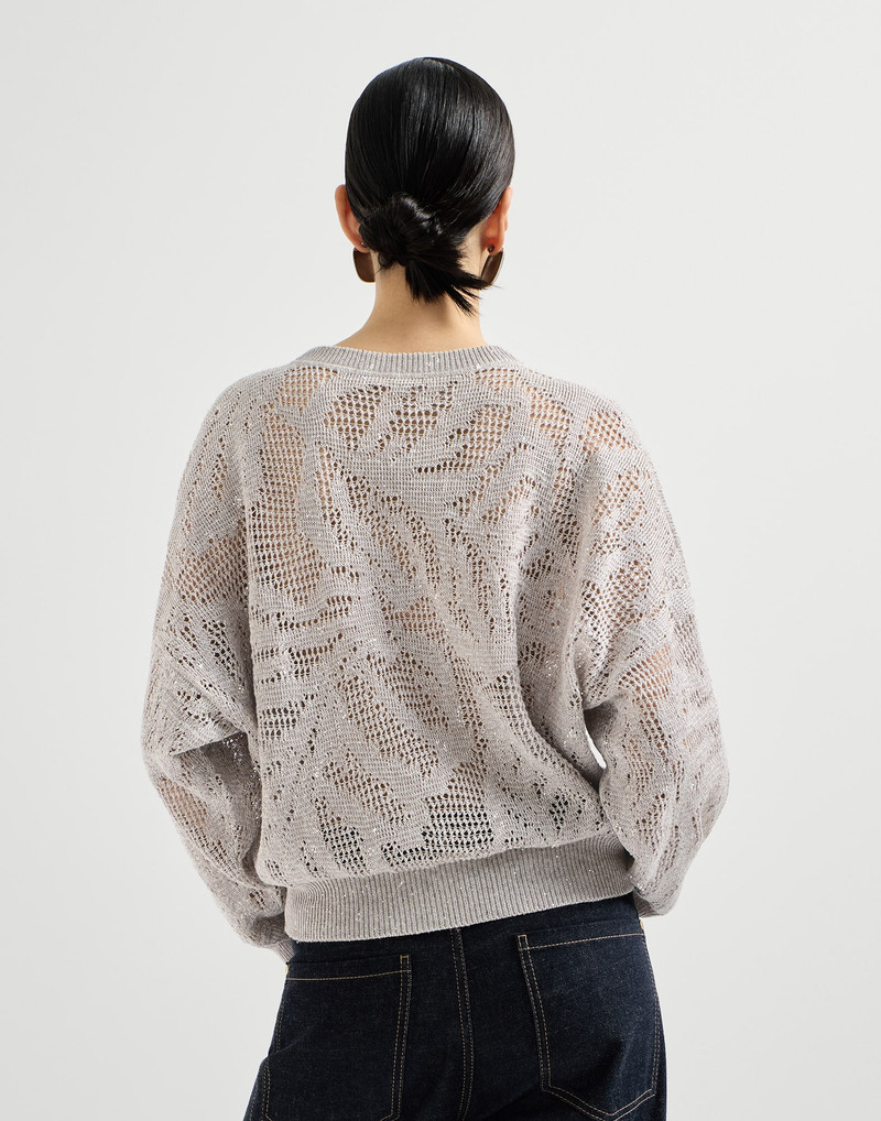 Dazzling water lillies sweater in linen and cotton 3