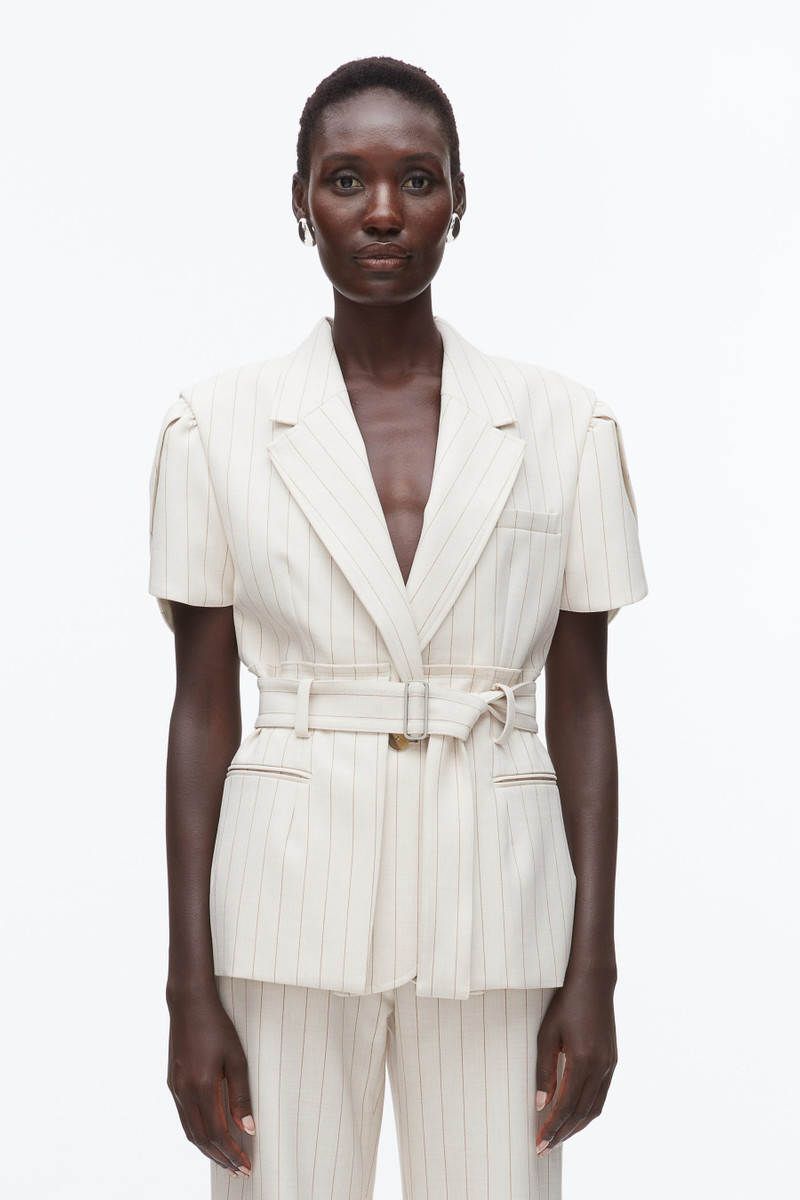 Pinstripe Tulip Sleeve Blazer 3