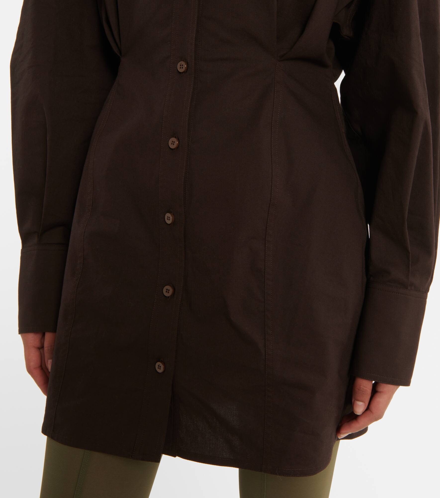 Cotton-blend shirt dress - 5