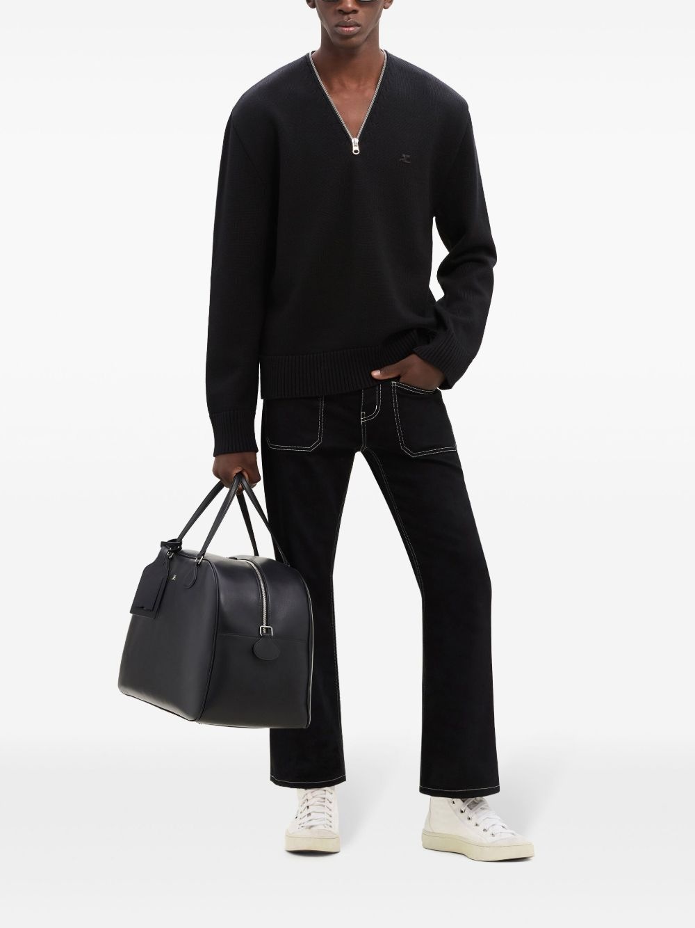 zip-detailing wool sweater - 2