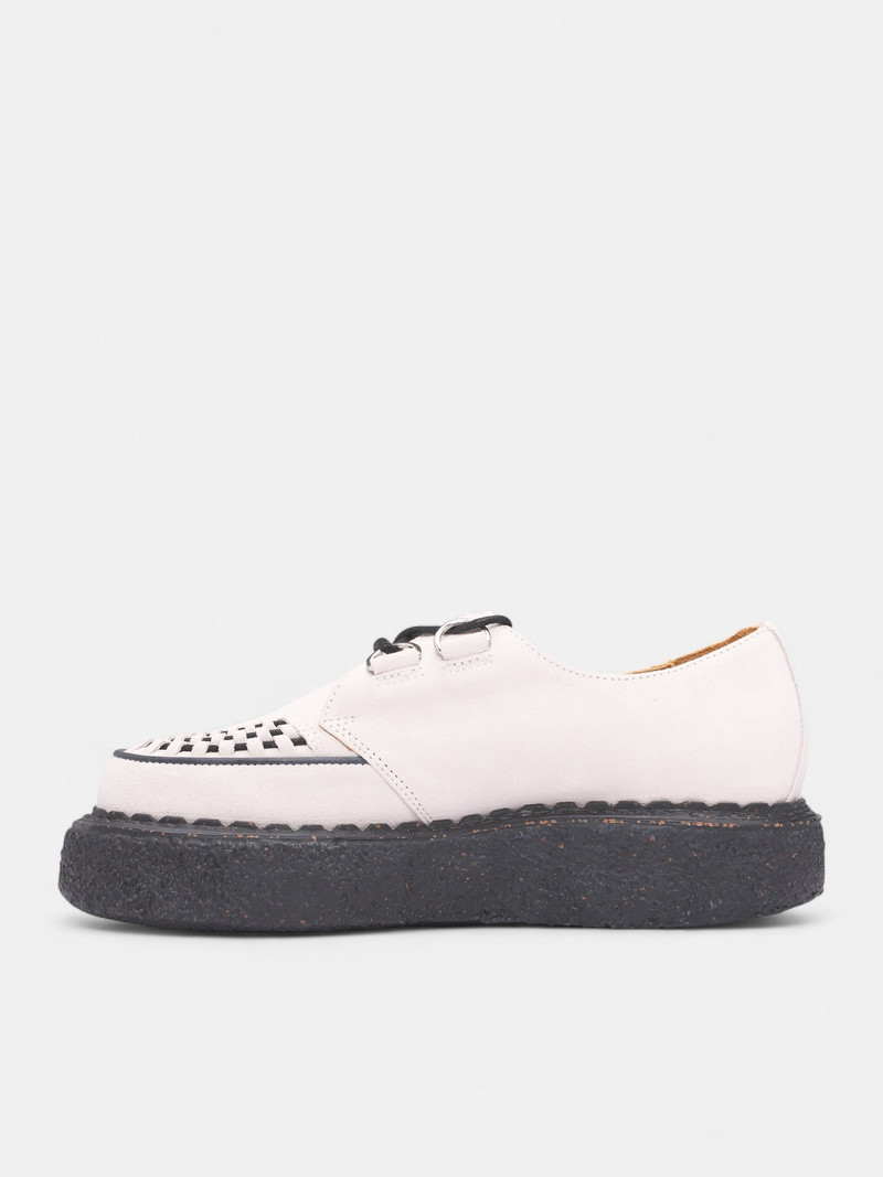 Maison MIHARAYASUHIRO David White Suede Creeper Shoes outlook