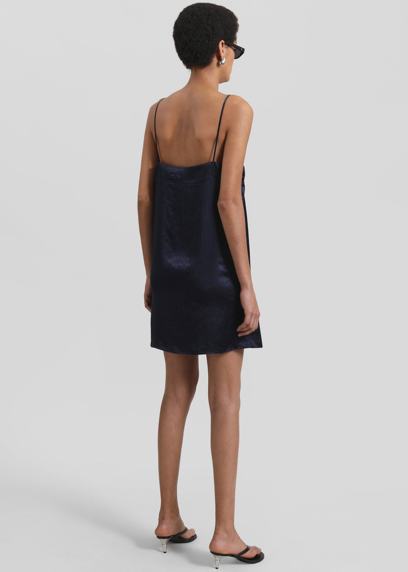 Elma Satin Mini Dress - Navy 6