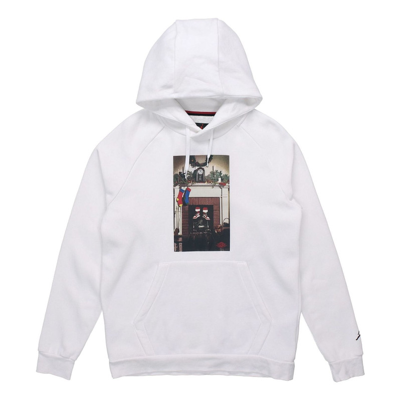 Air Jordan Jumpman Chimney Printing Fleece Stay Warm Pullover White CT4886-100 - 1