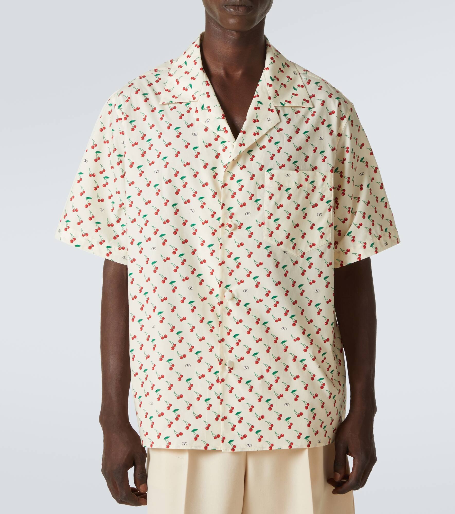 Printed cotton poplin bowling shirt - 3
