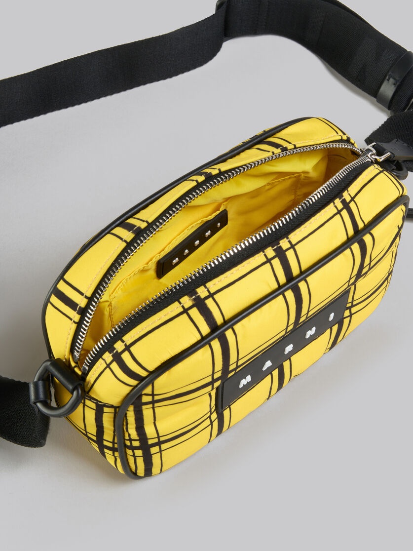 YELLOW CHECKED PUFF CAMERA BAG - 4
