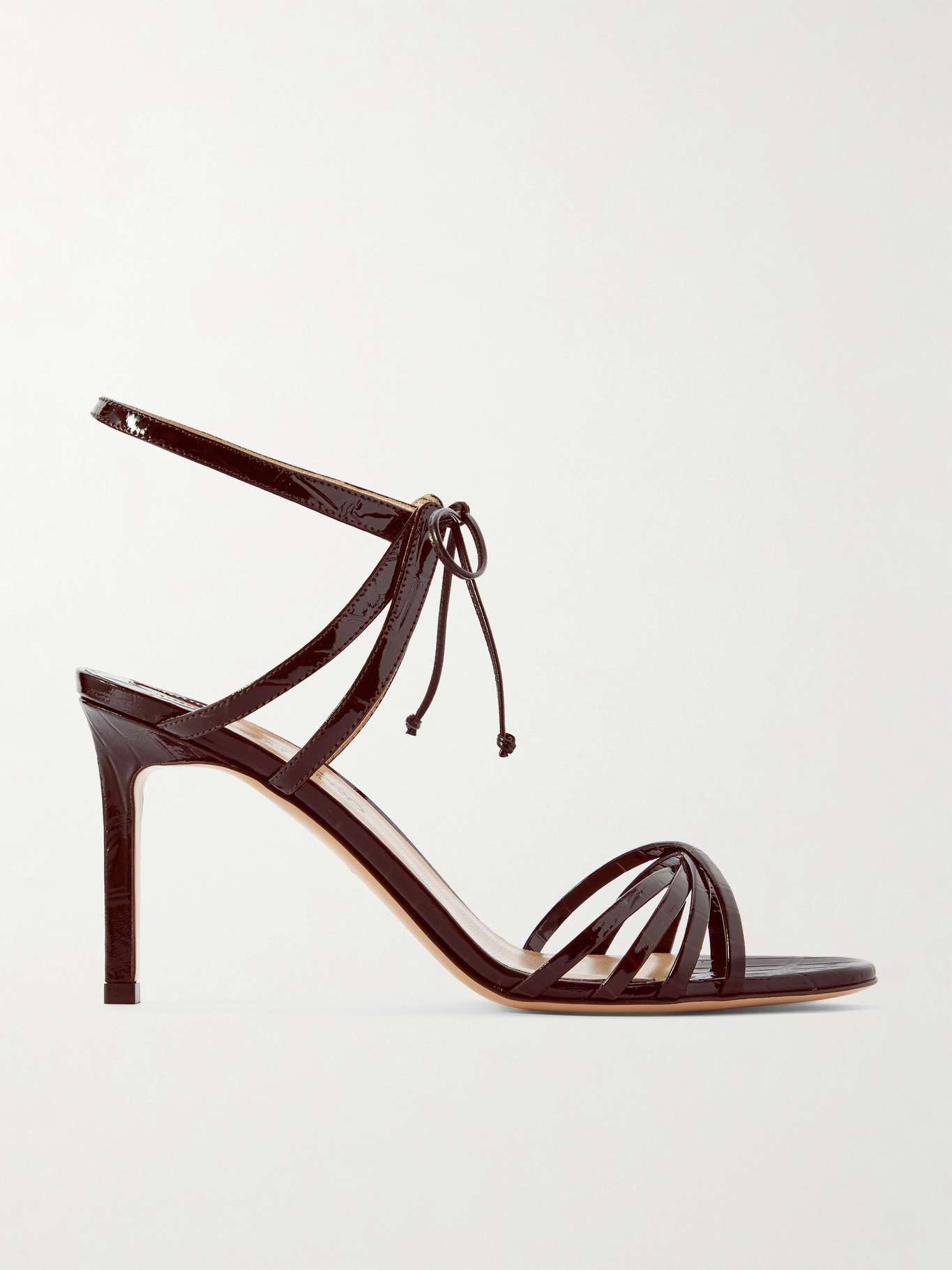 Angelica croc-effect leather sandals - 1