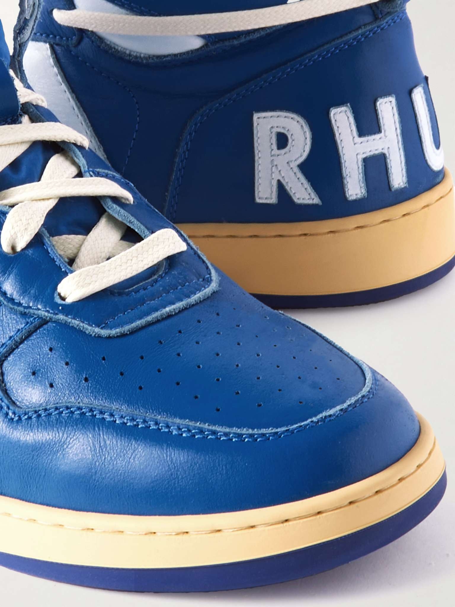 Rhecess Logo-Appliquéd Leather High-Top Sneakers - 6