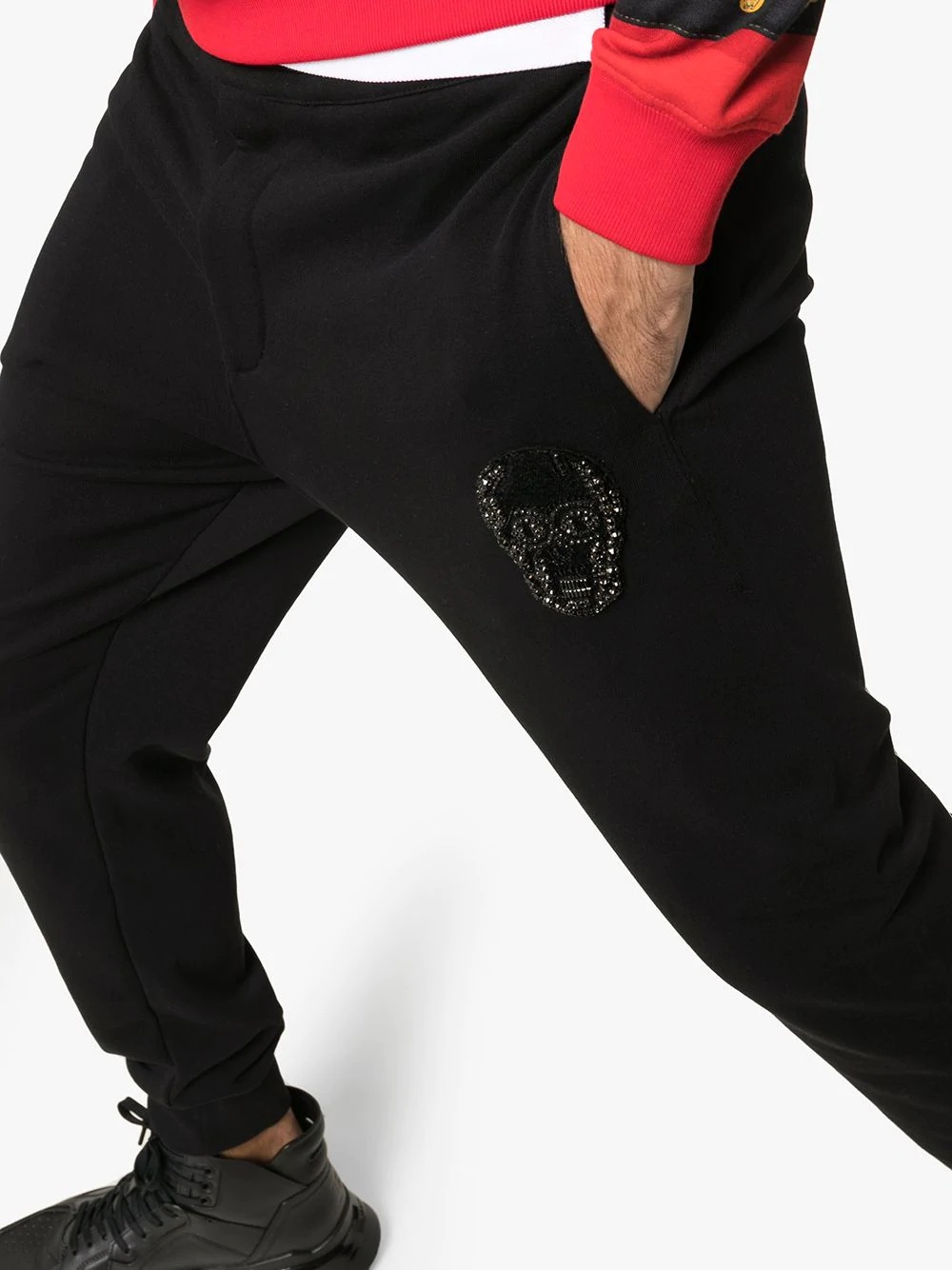 skull motif track pants - 5