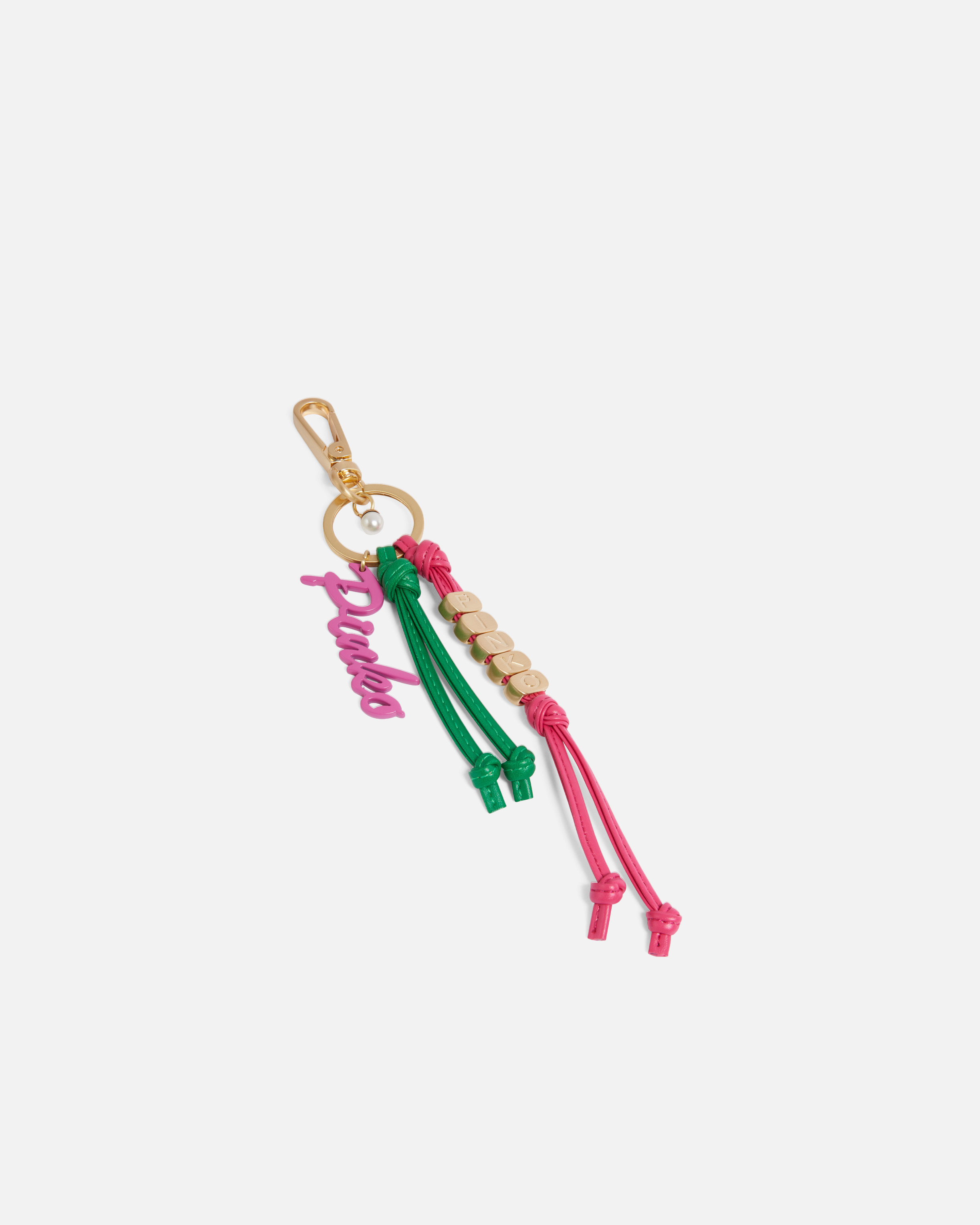 KEY RING WITH BEADS AND PINKO LETTERING LOGO - 2